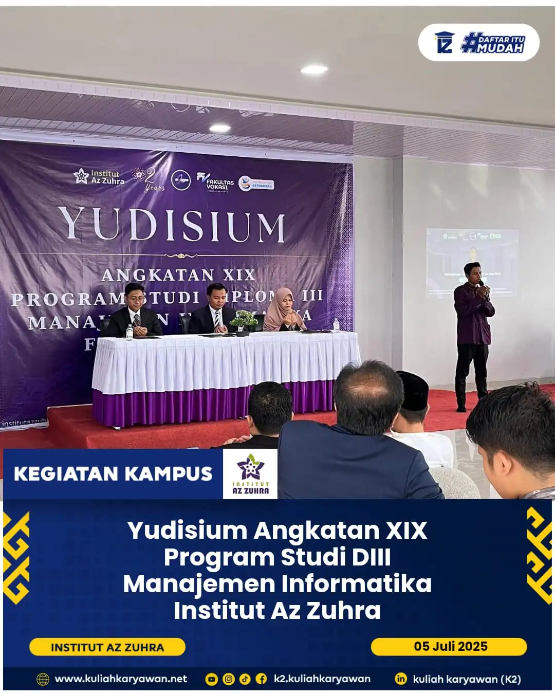 Yudisium Angkatan XIX Prodi DIII Manajemen Informatika Institut az zuhra